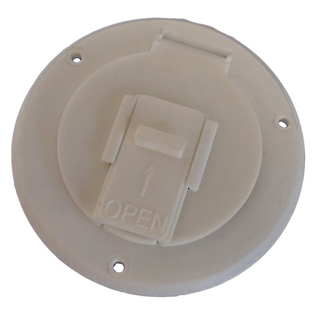 Aftermarket 1 RV Camper Trailer Round White Electric Power Cord Cable Hatch Cover OTK20-0308